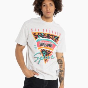 Mitchell & Ness San Antonio Spurs Tri Logo T-shirt vintage Blanc 703804