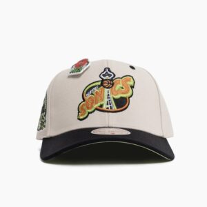 Mitchell & Ness Seattle Supersonics Basketball Pro Crown NBA Snapback Chapeau Blanc 703059