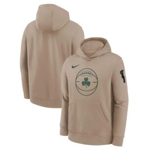Nike Boston Celtics 2024 City Edition Courtside Youth NBA Dri-Fit Sweat à capuche Beige 703928