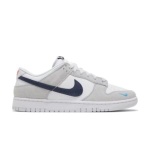 Nike Dunk Low Mini Swoosh – Football Gris Minuit Marine Argent FJ4227 001