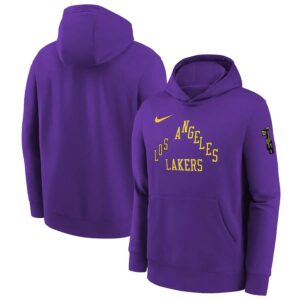 Nike Los Angeles Lakers 2024 City Edition Courtside Youth NBA Dri-Fit Sweat à capuche Violet 703896