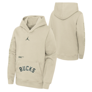 Nike Milwaukee Bucks 2024 Statement Courtside Youth NBA Sweat à capuche Crème 708904