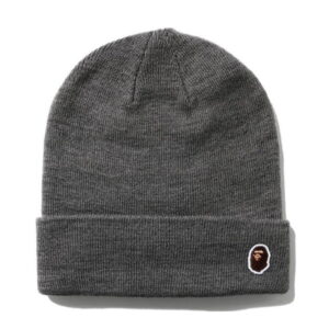 BAPE Ape Head One Point Knit Cap (FW20) Gris Gris 716959