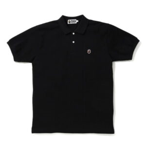 BAPE Ape Head One Point Polo Noir Noir 717004