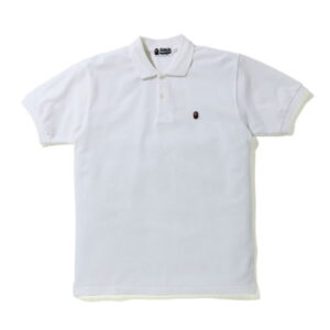 BAPE Ape Head One Point Polo Blanc Blanc 716987