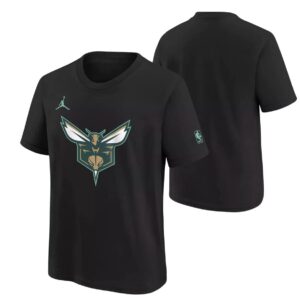 Charlotte Hornets 2024 City Edition Essential Logo T-shirt NBA pour jeunes Noir 713301