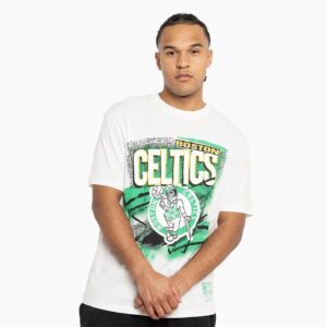 Mitchell & Ness Boston Celtics T-shirt abstrait vintage blanc 712717