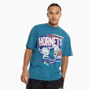 Mitchell & Ness Charlotte Hornets T-shirt abstrait vintage Turquoise 712728