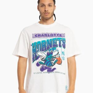 Mitchell & Ness Charlotte Hornets Vintage Brush Off 2.0 NBA T-shirt Noir 714955