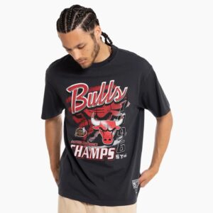 Mitchell & Ness Chicago Bulls Script Conférence Champs Vintage NBA T-Shirt Noir 714925