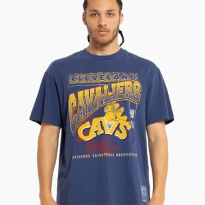 Mitchell & Ness Cleveland Cavaliers Vintage Brush Off 2.0 NBA T-shirt Bleu 714947