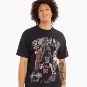 Mitchell & Ness Dennis Rodman Chicago Bulls joueurs statistiques T-Shirt noir 713112