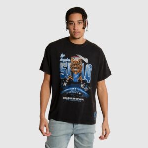 Mitchell & Ness Shaquille O'Neal Los Angeles Lakers Vintage Caricature NBA T-Shirt Noir 713057