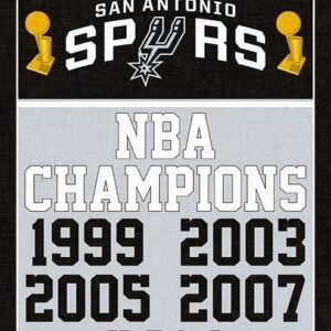 San Antonio Spurs 5-Time Champions Affiche murale commémorative NBA Blanc 712652