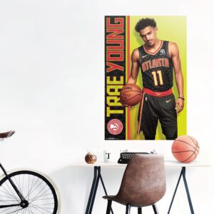 Trae Young Atlanta Hawks NBA Jaune Affiche Murale Noir 712431