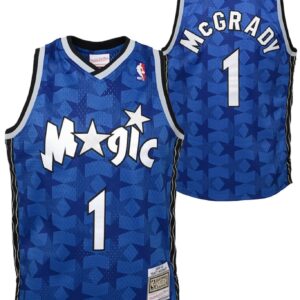 Maillot de basket-ball 2000-2001 Orlando Magic Tracy McGrady # 1 Youth Hardwood Classics Throwback NBA Blue Pinstripe Jersey Bleu 719644