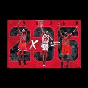 Michael Jordan Chicago Bulls 6 anneaux NBA affiche murale 720251