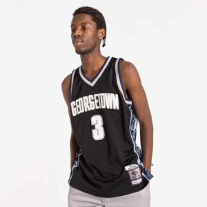Mitchell & Ness Allen Iverson Georgetown Hoyas HWC Throwback NCAA Swingman Jersey Maillot de basket-ball Gris 725613