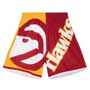 Mitchell & Ness Big Face Fashion Shorts 5.0 Atlanta Hawks Rouge Jaune Short Jaune/Blanc/Rouge 728459