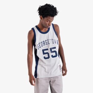 Maillot de basket-ball Mitchell & Ness Dikembe Mutombo Georgetown Hoyas College NCAA Swingman Jersey blanc 725633