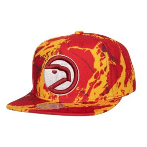 Mitchell & Ness Down For All Snapback HWC Atlanta Hawks Chapeau Jaune/Rouge 729036