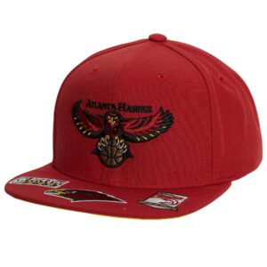 Mitchell & Ness Front Face Snapback HWC Atlanta Hawks Chapeau Jaune/Rouge 729040