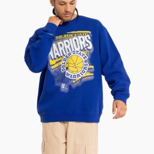 Mitchell & Ness Golden State Warriors T-shirt à col rond NBA abstrait vintage 719603