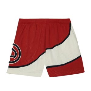 Short Mitchell & Ness Off Court Chenille Swingman Atlanta Hawks 1986-87 Noir/Blanc/Rouge 728157