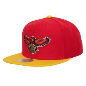 Mitchell & Ness Team 2 Tone 2.0 Snapback HWC Atlanta Hawks Chapeau Jaune/Rouge 729109