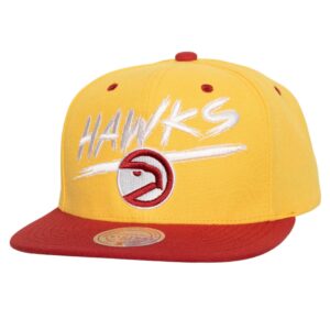 Mitchell & Ness Transcript Snapback HWC Atlanta Hawks Chapeau Jaune 729027