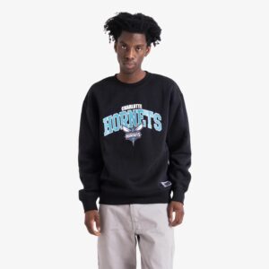 NBA Essentials Charlotte Hornets Arch Logo NBA Crew Neck Jumper T-Shirt Blanc 718284