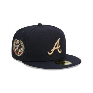 New Era Atlanta Braves World Series 59FIFTY MLB Chapeau ajusté crème 723785