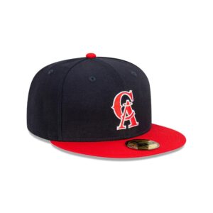 New Era California Angels Cooperstown 59FIFTY MLB Casquette ajustée Rouge-bleu 721329