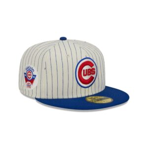 Casquette ajustée New Era Chicago Cubs 59FIFTY Retro Script MLB bleu 723816
