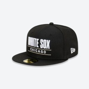 Casquette ajustée New Era Chicago White Sox Stacked 59FIFTY MLB noir 721229