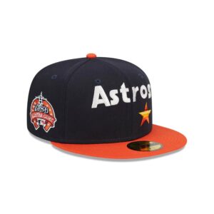 New Era Houston Astros 59FIFTY Retro Script MLB Casquette ajustée Rouge-noir 721357