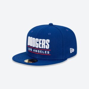 New Era Los Angeles Dodgers Stacked 59FIFTY MLB Casquette bleue ajustée Gris 721407