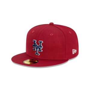Casquette de baseball New Era New York Mets Bordeaux 59FIFTY MLB Casquette Ajustée Noir 723749