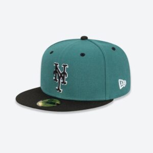New Era New York Mets Pine Black 59FIFTY MLB Casquette ajustée Turquoise 720477