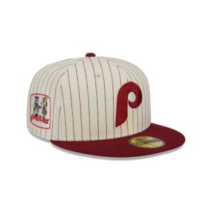 New Era Philadelphia Phillies 59FIFTY Retro Script MLB Casquette ajustée Rouge-blanc 721297
