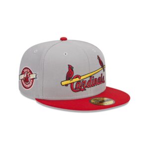 New Era St. Casquette de baseball Louis Cardinals 59FIFTY Retro Script MLB Fitted Hat Rouge-gris 721967