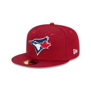 New Era Toronto Blue Jays Bordeaux 59FIFTY MLB Casquette de baseball rouge ajustée Gris 721284