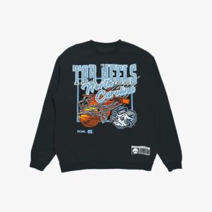 USL Université de Caroline du Nord Tar Heels Fire Ball NCAA T-shirt à col rond 718349