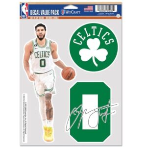 Wincraft Jayson Tatum Boston Celtics Lot de 3 autocollants Gris 726553