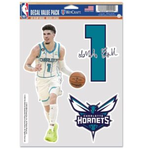 Wincraft LaMelo Ball Charlotte Hornets Lot de 3 autocollants Gris 726555