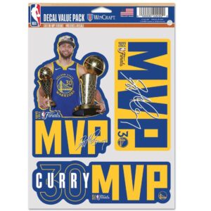 Wincraft Stephen Curry Golden State Warriors Lot de 3 autocollants noirs 726551