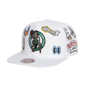 Mitchell & Ness Chapeau Snapback Boston Celtics dessiné à la main Blanc 732646