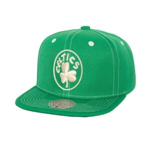 Mitchell & Ness Contrast Natural Snapback HWC Boston Celtics Chapeau Vert 730437
