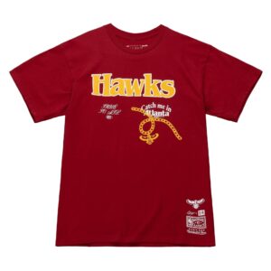 Mitchell & Ness Lil Baby x BR Remix SS Atlanta Hawks T-shirt Rouge 730033