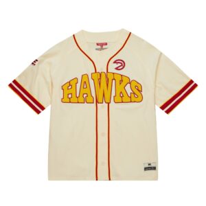 Mitchell & Ness M&N x Melody Ehsani Maillot de baseball Atlanta Hawks T-shirt Blanc 729784